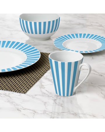 Waterside Blue Stripe 24 Piece Dinner Set