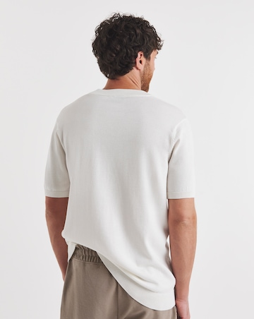 Folio Off White Knitted Crew Neck T-Shirt
