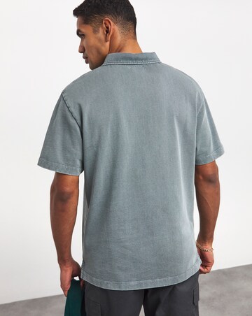 Garment Washed Relaxed Fit Loopback Polo