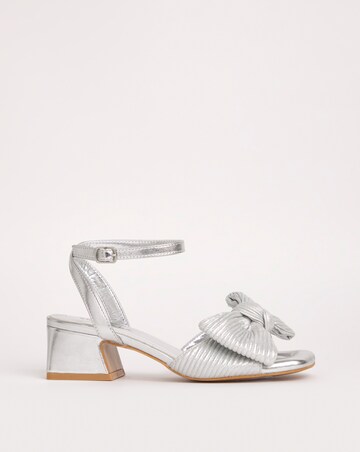 Isla Plisse Bow Low Heel Occasion Sandals Wide E Fit