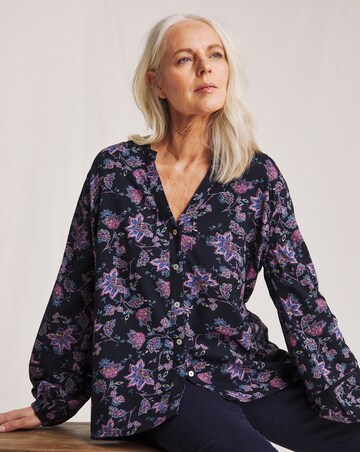 Julipa Lace Trim Printed Blouse