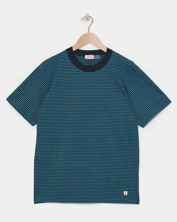 Armor Lux Hertiage Stripe Crew Neck T-Shirt - Teal/Navy