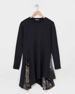 Joe Browns Black Patchwork Longline Waterfall Jersey Tunic