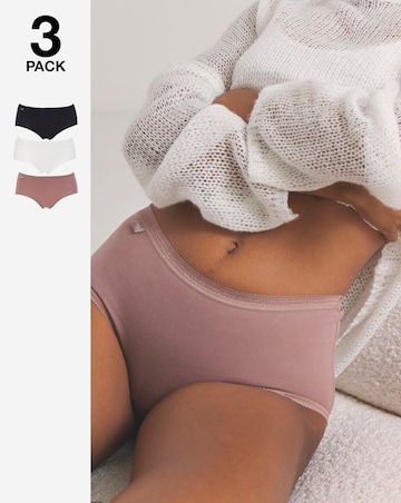 Sloggi (3 Pack) Basic Midi Knickers Cocoa Multi