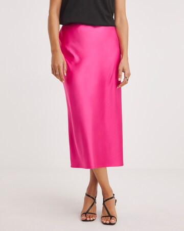 Pink Satin Slip Skirt