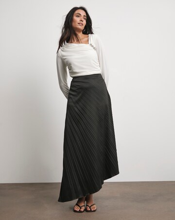 Joanna Hope Aysmmetrical Top With Brooch