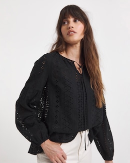 Pure Cotton Broderie Blouse