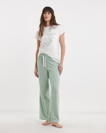 Enjoy Today Embroidered Cotton Top Pyjama Set