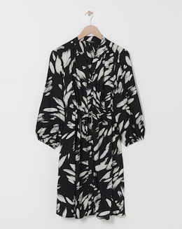 Viscose Twill Drawstring Waist Shirt Dress