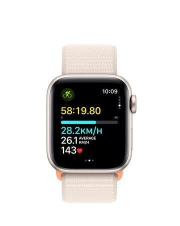 Apple Watch SE Cellular 40mm Starlight Aluminium Case, Starlight Sport Loop