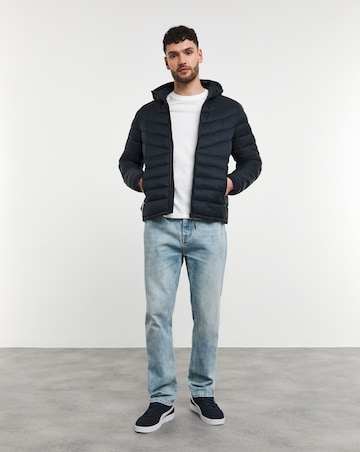 Navy Lightweight Hooded Padded Jacket