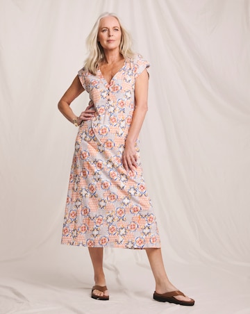 Julipa Pure Cotton Slub Printed Midi Dress