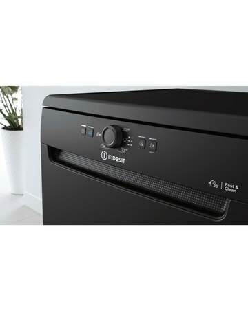 Indesit D2F HK26 B UK Full Size Dishwasher 14 Place Settings Black + Install