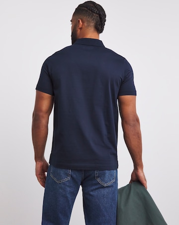 Supima Zip Neck Polo- Navy