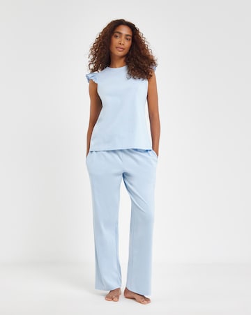 Cotton Jersey Broderie Detail Pyjama Set