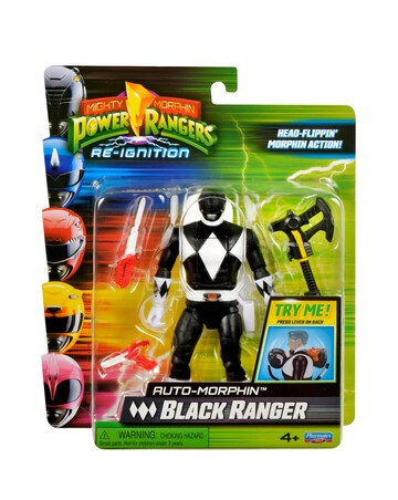 Mighty Morphin Power Rangers Auto Morphin Black Ranger Figure