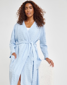 Cotton Jersey Broderie Dressing Gown