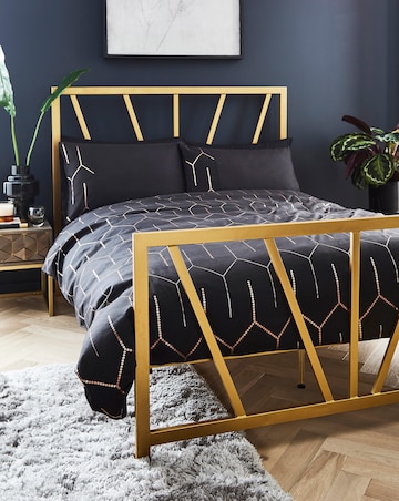 Joanna Hope Grace Gold Metal Bed with 3 Layer Memory Foam Hybrid Mattress