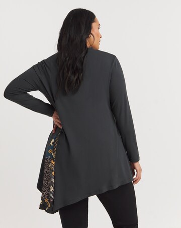 Joe Browns Black Patchwork Longline Waterfall Jersey Tunic