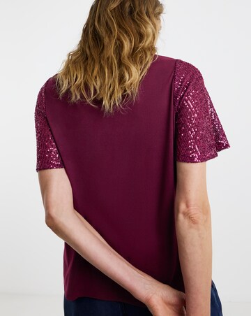 Sequin Sleeve T-Shirt