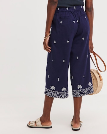 Indigo Embroidered Culottes
