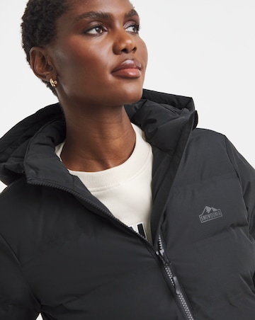 Snowdonia Black Showerproof Long Padded Jacket