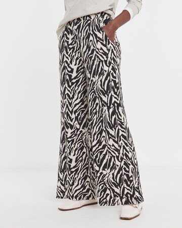 Printed Wide Leg Jersey Trouser