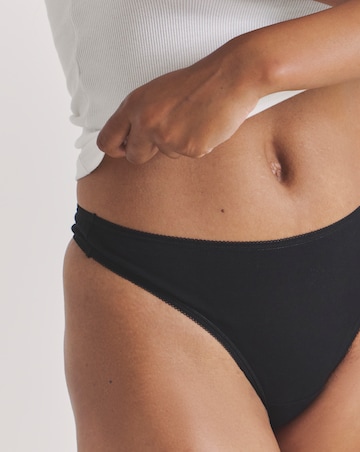 Pretty Secrets (4 Pack) Value Cotton Thongs Black