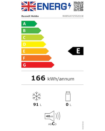 Russell Hobbs RH85UCFZ552E1W 55cm Freezer