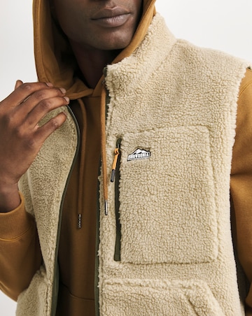 Snowdonia Khaki Reversable Borg Gilet