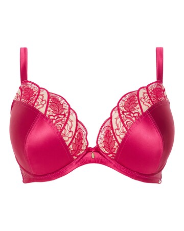 Joanna Hope Satin & Embroidery Underwired Padded Plunge Bra B-F