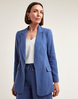 Cheesecloth Edge to Edge Blazer