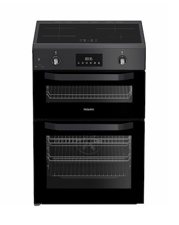 Hotpoint HDE6IDC2SA 60cm Electric Double Cooker with Induction Hob - Anthracite
