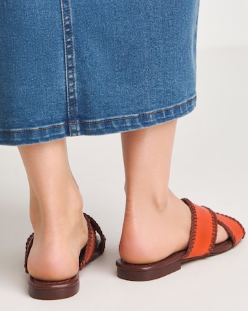 Miley Leather Crossover Slide Extra Wide EEE Fit