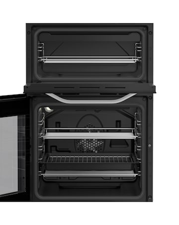 Hotpoint HDE5VDCW 50cm Electric Double Cooker with Ceramic Hob - White