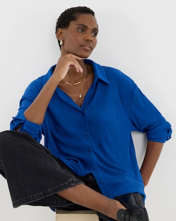 Blue Fine Plisse Soft Shirt