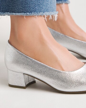 Orlia Flexi Sole Block Heel Court Shoes - Wide Fit (E)