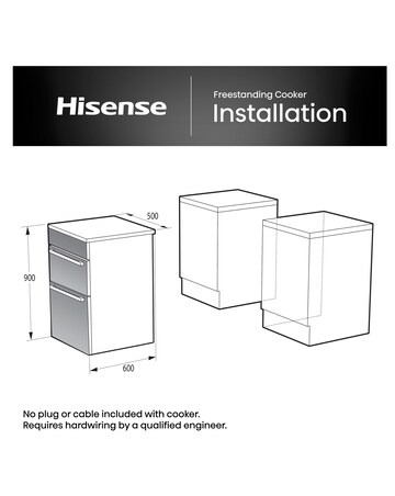 Hisense HDCEC5C10W 50cm Electric Double Cooker - White