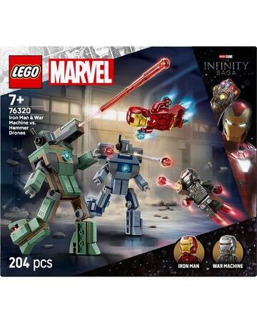 LEGO Marvel Iron Man & War Machine vs. Hammer Drones Buildable Super Hero 76320