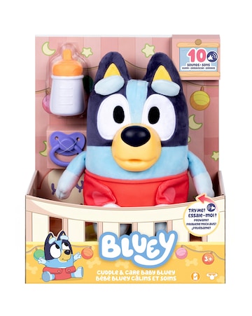 Bluey Cuddle & Care Baby Bluey Plush Toy with Sounds
