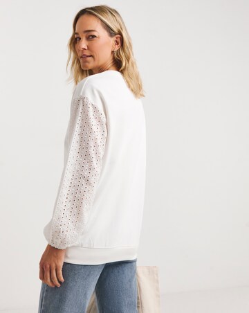 White Broderie Sweatshirt