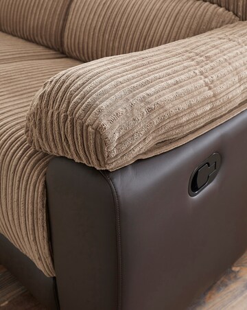 Harlow Fabric/Faux Leather Recliner 3 Seater Sofa