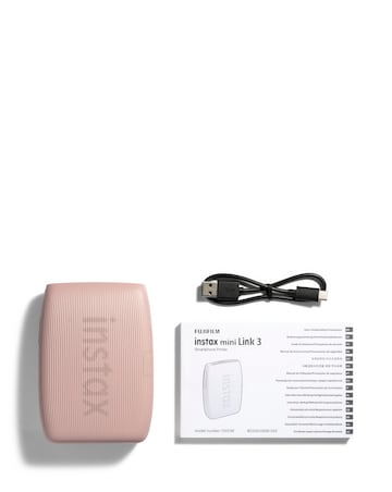 Fujifilm Instax Mini Link 3 Photo Printer with 20 Shot Film Pack - Pink