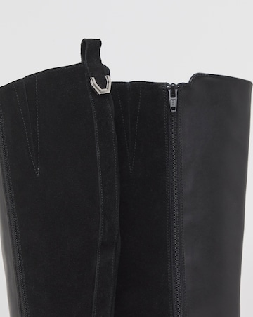 Fiona Leather and Suede Mix Riding Boots - Wide Fit (E) & Curvy Calf