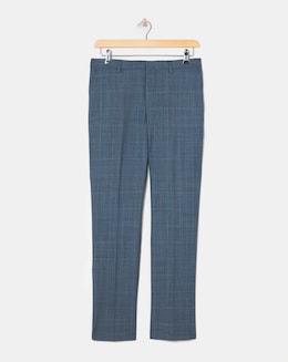Blue Windowpane Check Reg Suit Trouser