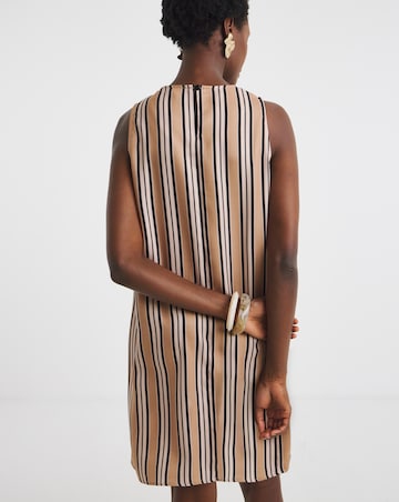 Stripe Sleeveless Shift Dress