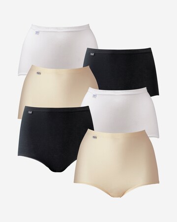 Sloggi (6 Pack) Basic Maxi Cotton Knickers White/Black/Skin