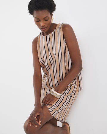 Stripe Sleeveless Shift Dress