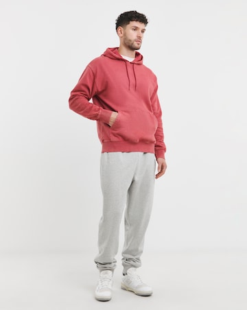 Garment Dyed Relaxed Fit Overhead Hoodie- Cranberry