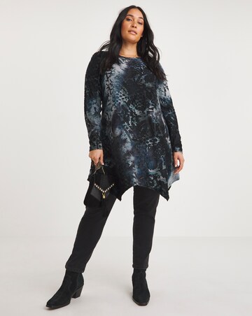Joe Browns Blue Devore Hanky Hem Tunic
